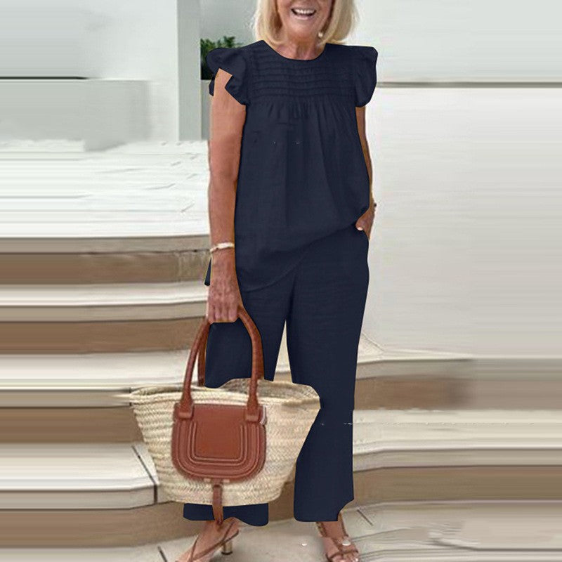 Sleeveless Top Two-piece Pants Suit Women