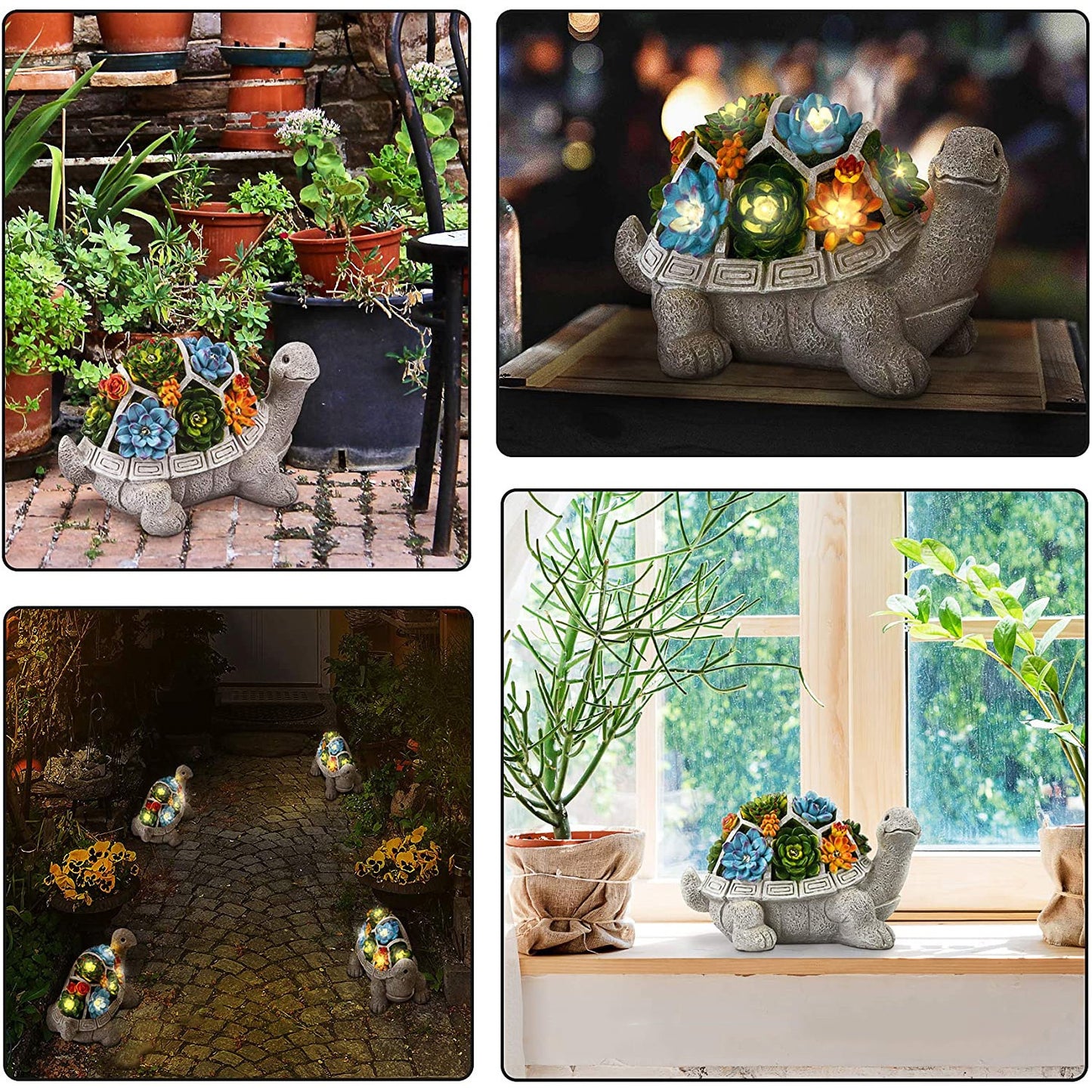 Solar ornaments turtle with flowers