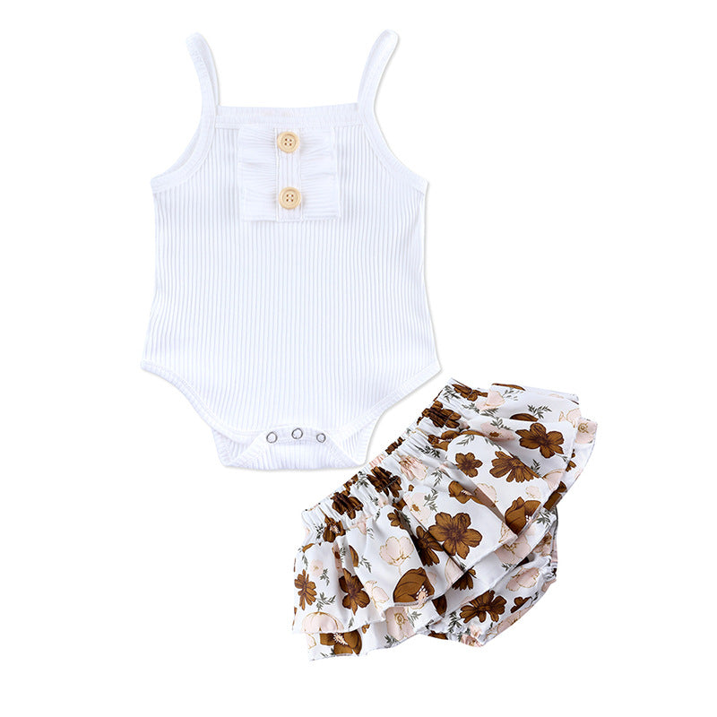 Baby girl summer romper set