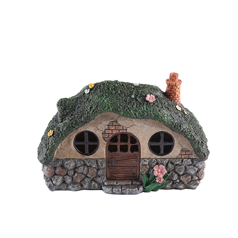 Lawn solar light fairy house