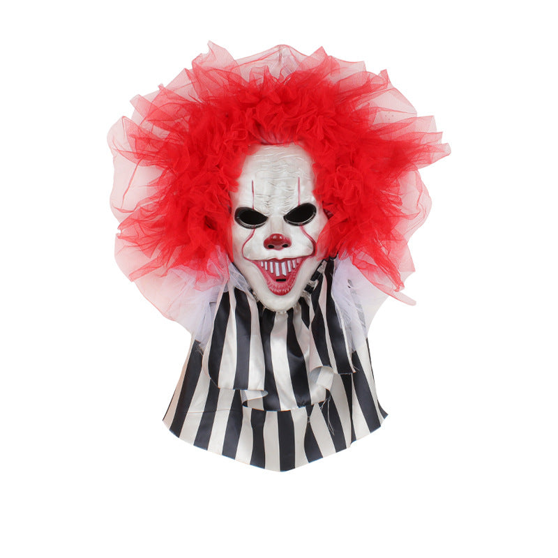 Scary clown hanging wreath