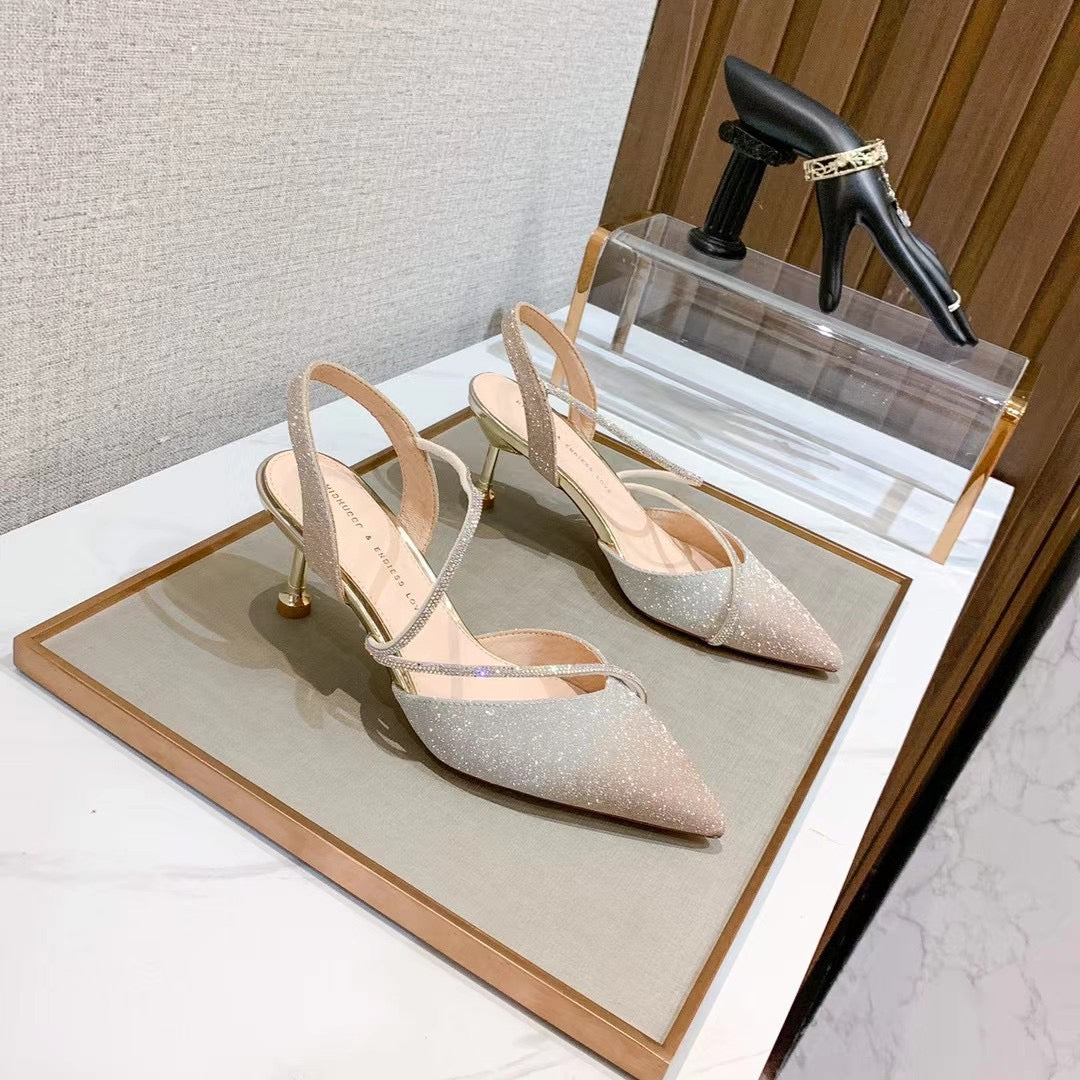 Party crystal high heels for women