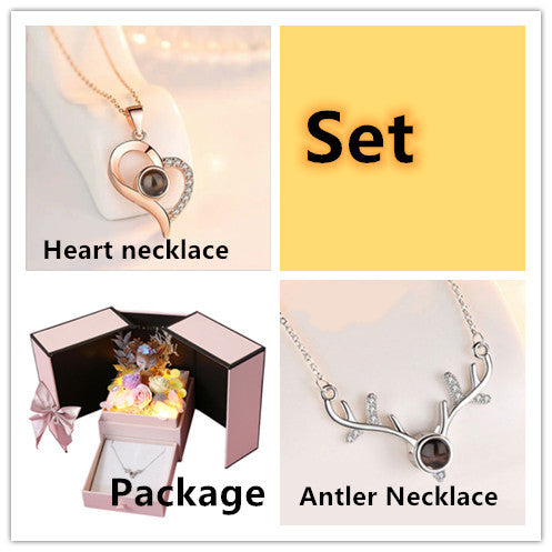 Decorated gift box with necklace