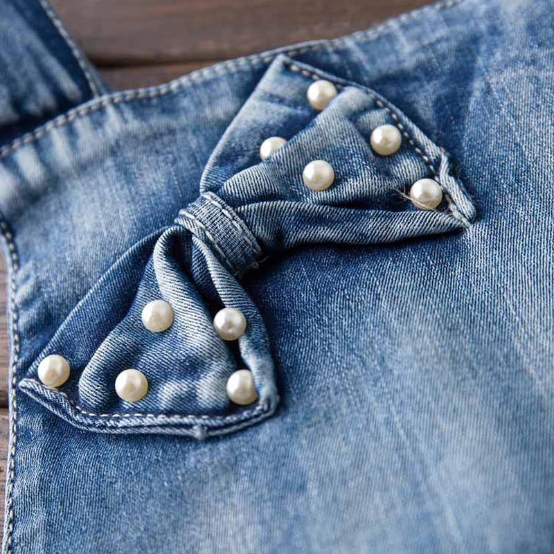 Girl Faded Jeans Jumpsuit Girl American Style jeans