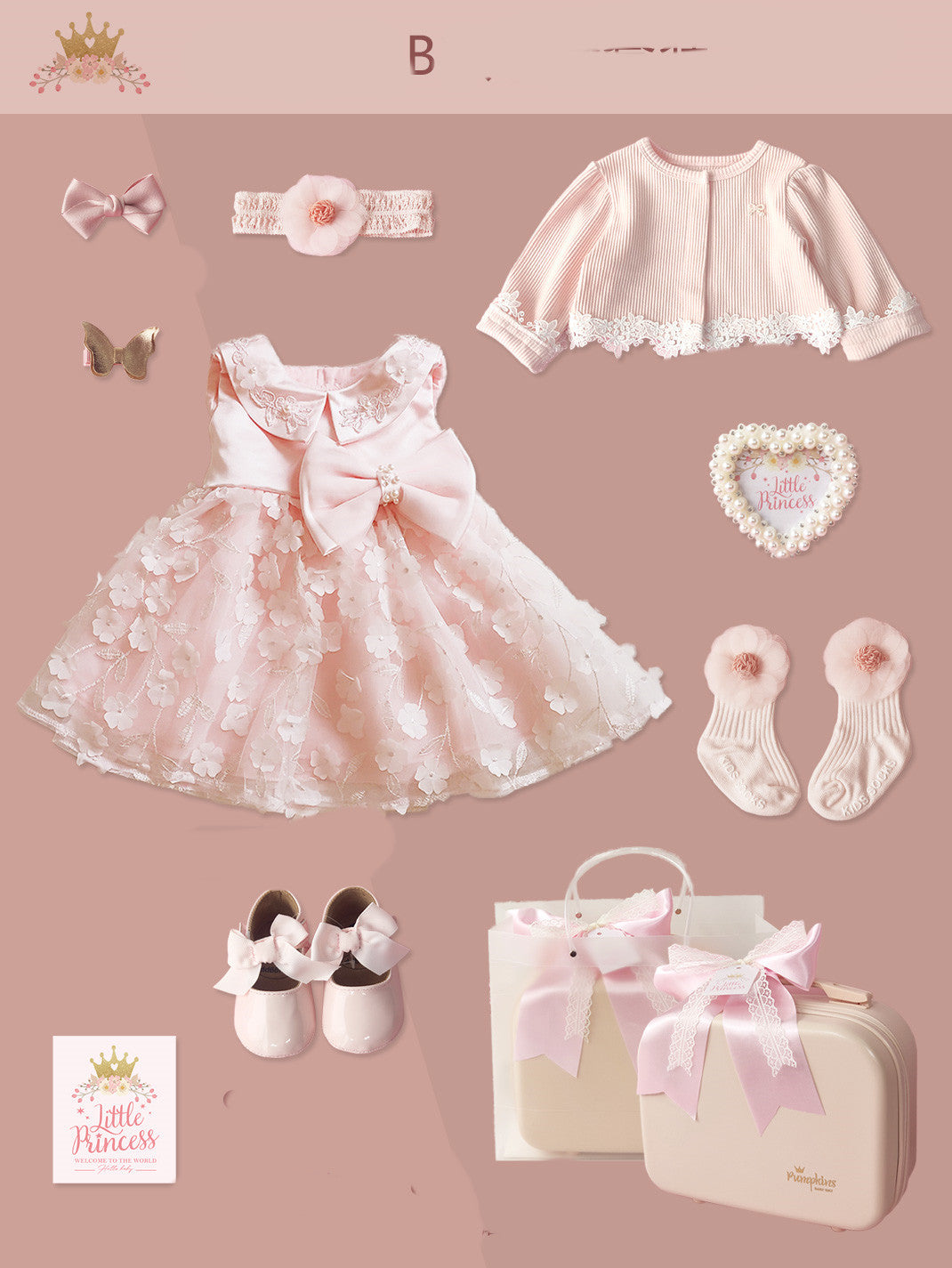 Princess baby dress set