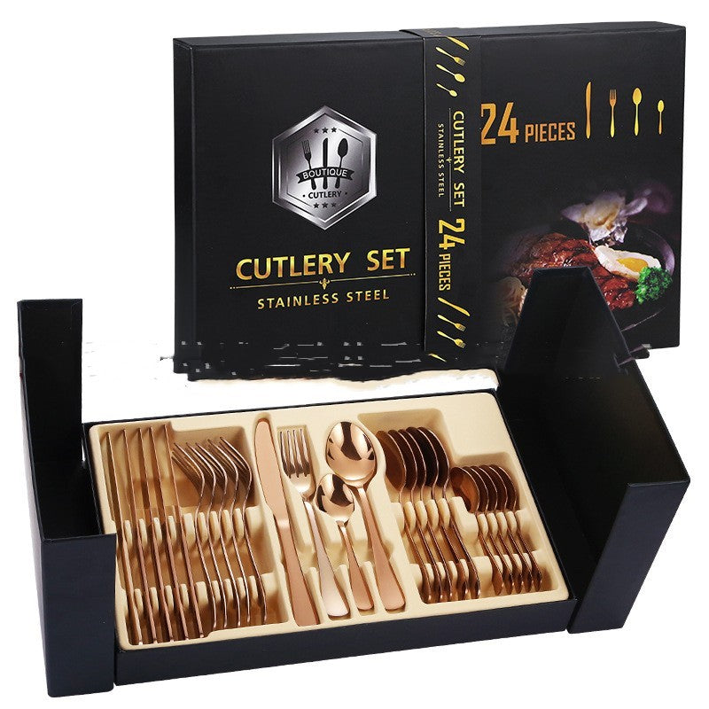 Stainless steel cutlery set 24 pieces gift box