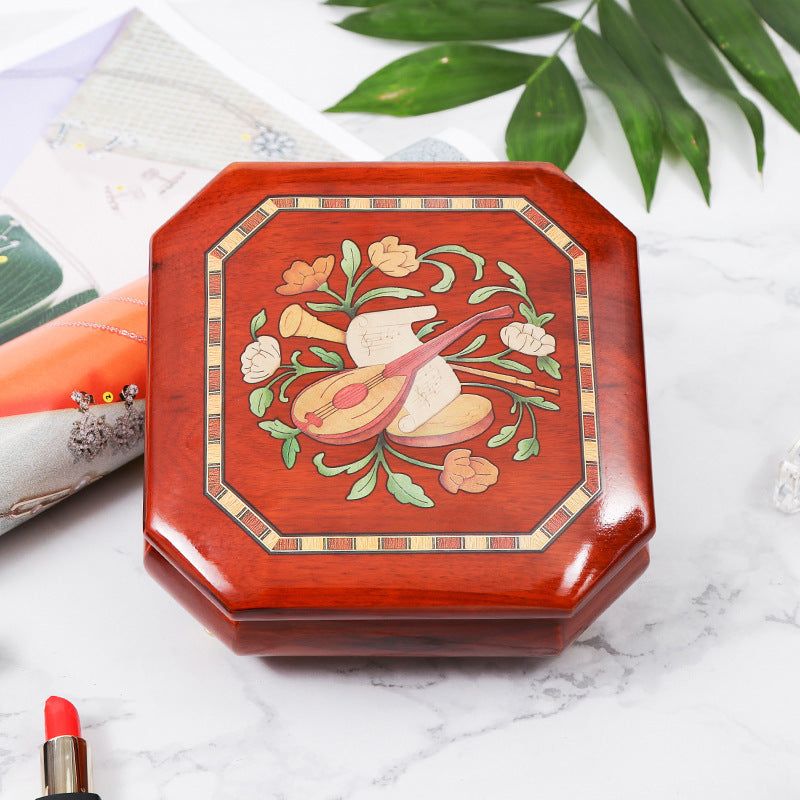 Handmade wooden music jewelry box