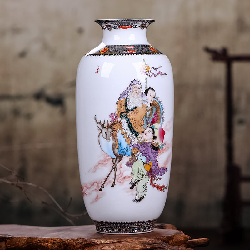 Hand painted Asian porcelain vase