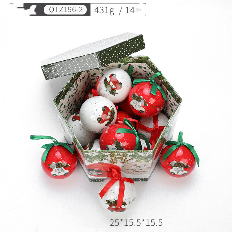 Christmas cartoon balls gift box