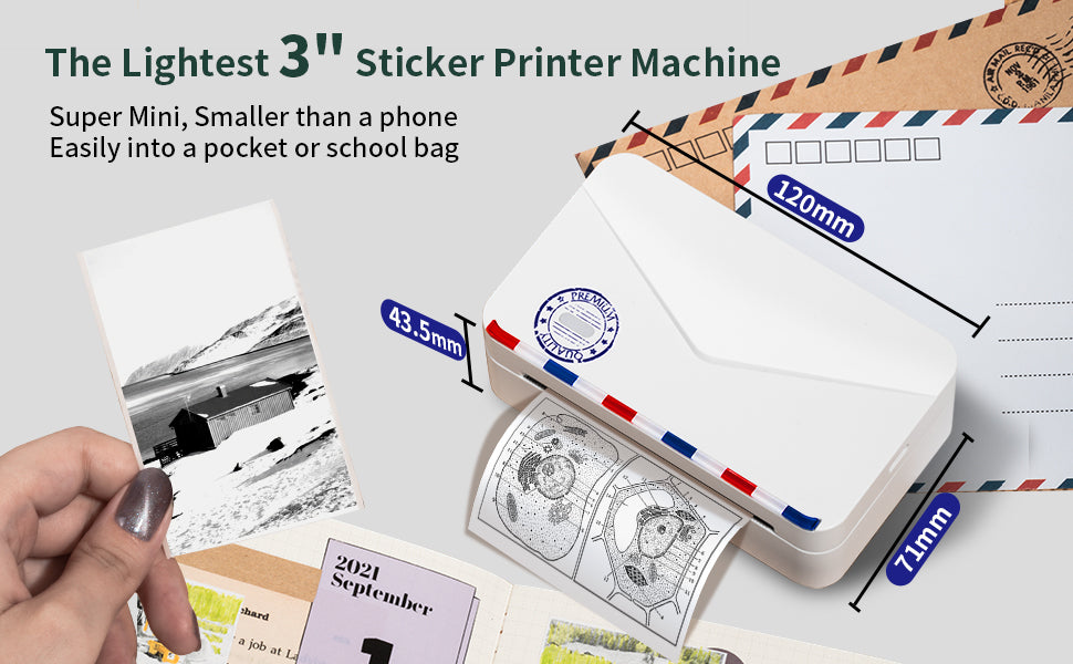 Mini ink free thermal printer