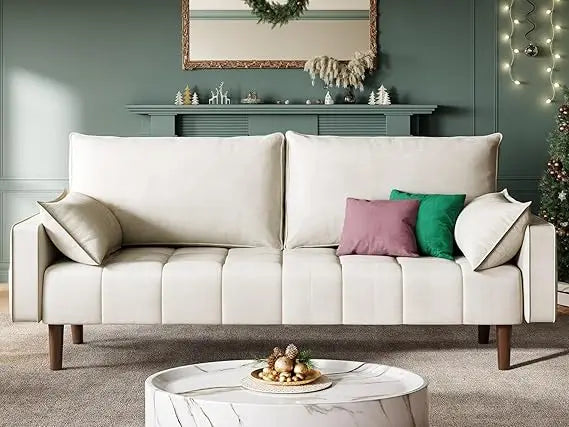Modern Velvet Loveseat Sofa with Button Tufted Seat, Side Storage Pockets for Small Spaces