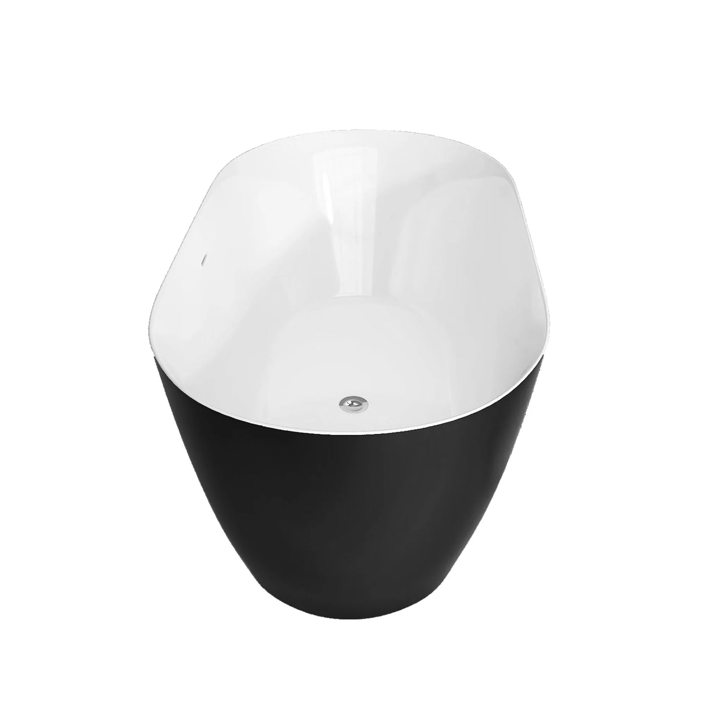 59" Acrylic Free Standing Tub Classic Oval Shape Soaking Tub Adjustable Freestanding Bathtub with Integrated Slotted Overflow an