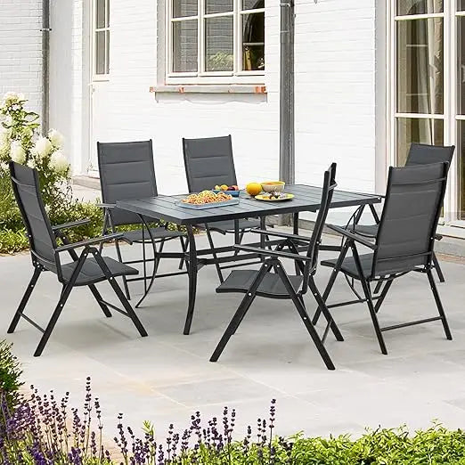 5/7/9-Piece All-Weather Rattan Patio Dining Set with 60" Wood Table Top, Removable Cushions & Umbrella Hole - Outdoor Furniture