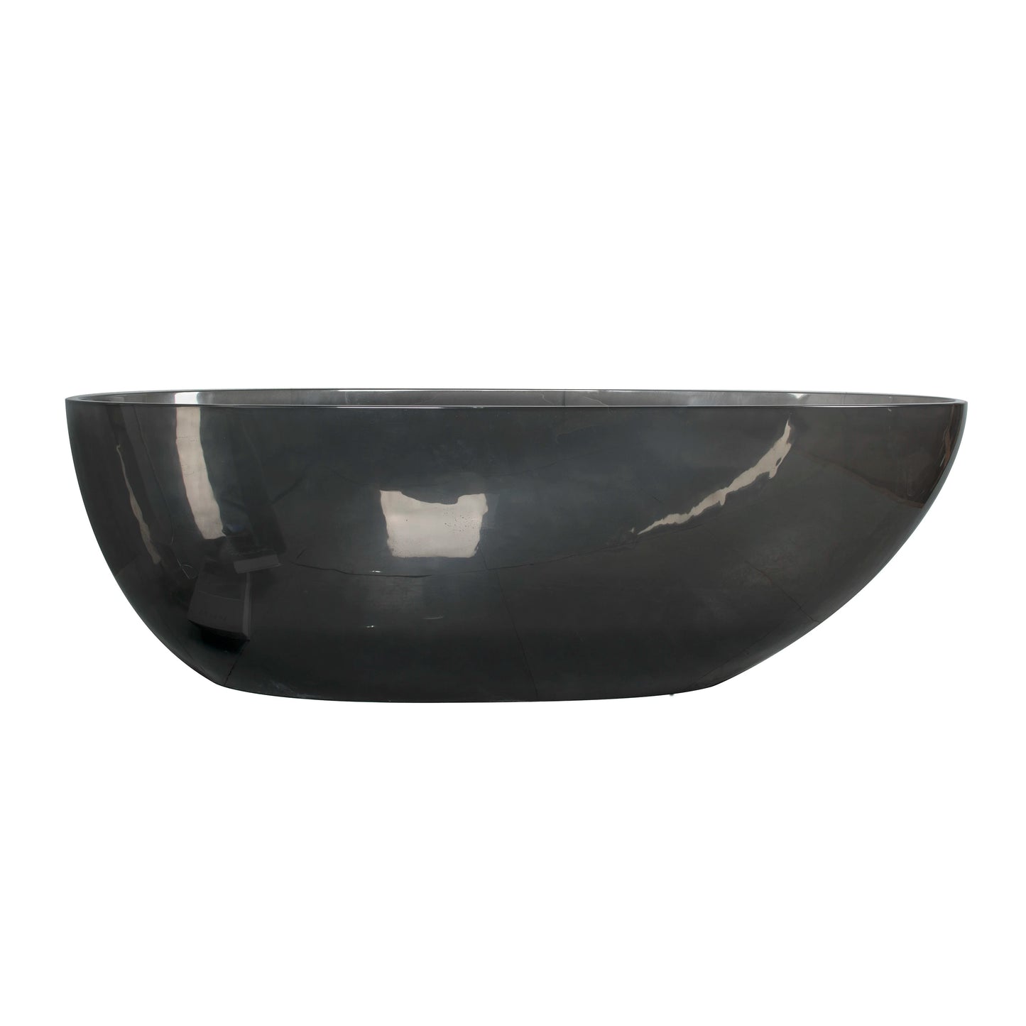 67.8 inch translucent black artificial stone solid surface freestanding bathroom bathtub