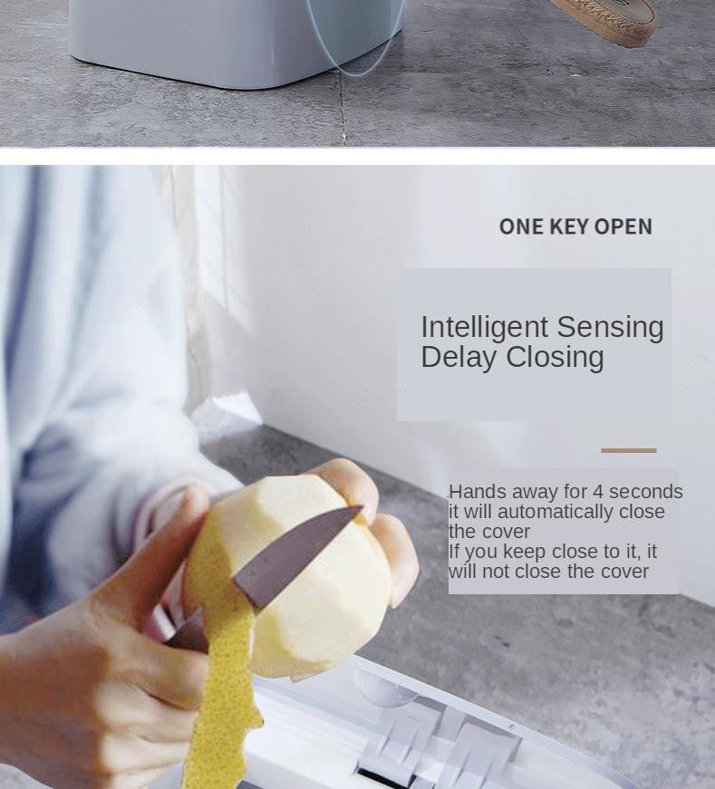 Trash can with sensor