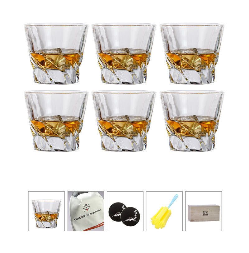 Whiskey glass set in wooden box