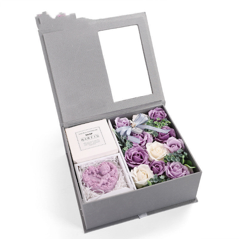 Valentine’s Day gift box roses with soap