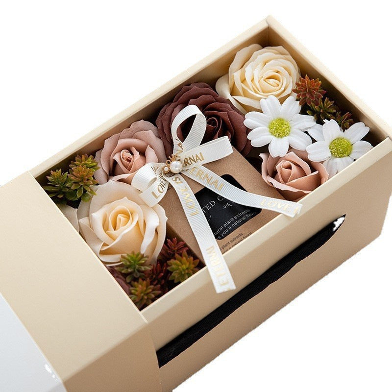 Romantic scented candle flower gift box