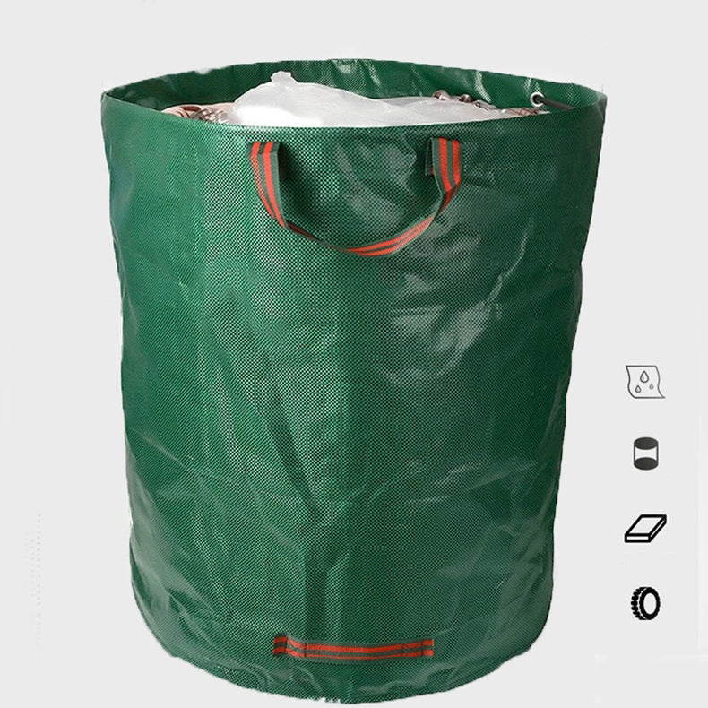 Garden garbage bag with handrail