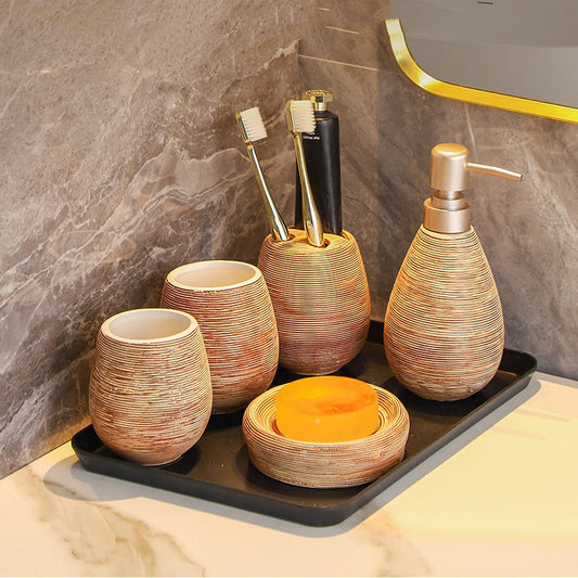 Retro Brushed Toiletries Ceramic Set