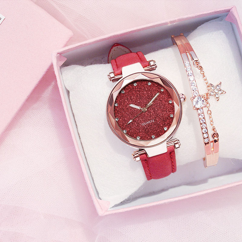 Ladies watch and bracelet gift set