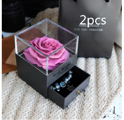 Jewelry box with eternal rose