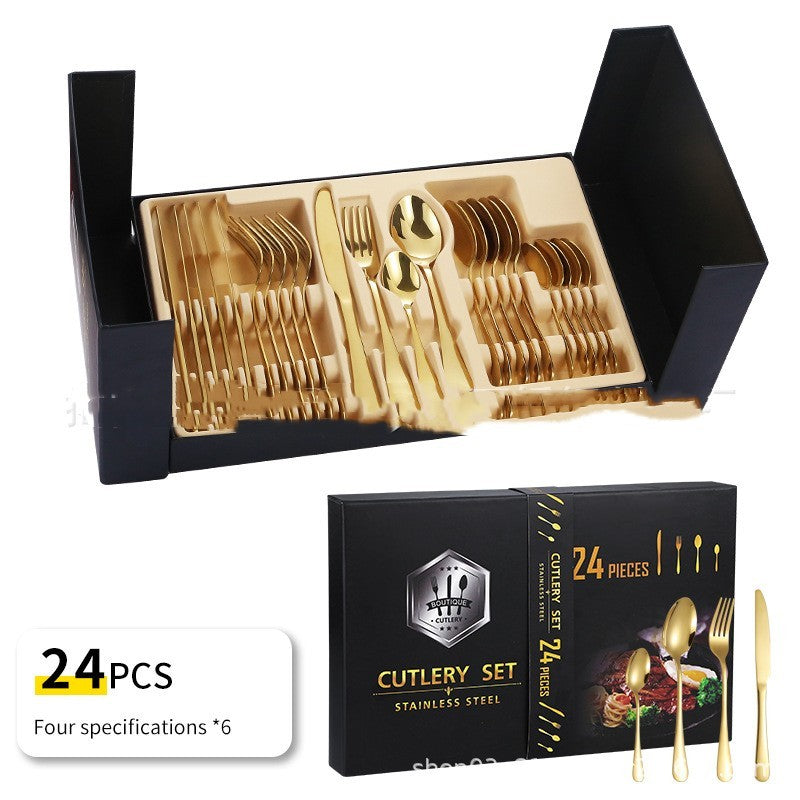 Stainless steel cutlery set 24 pieces gift box