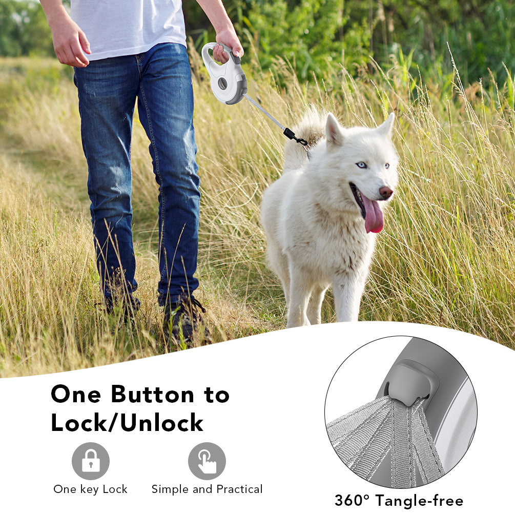 Dog leash retractable reflective