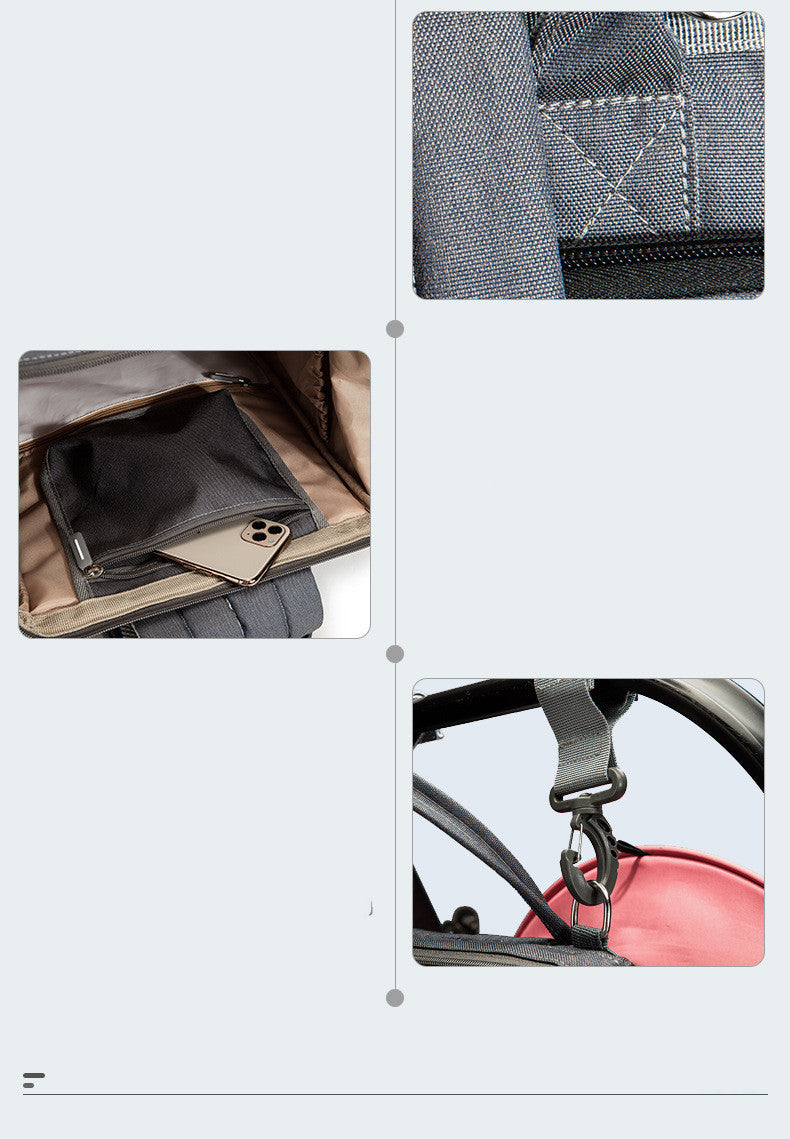 Backpack with folding baby crib