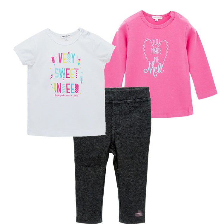 Lente En Somer Baba Klere Drie-stuk Romper Suit