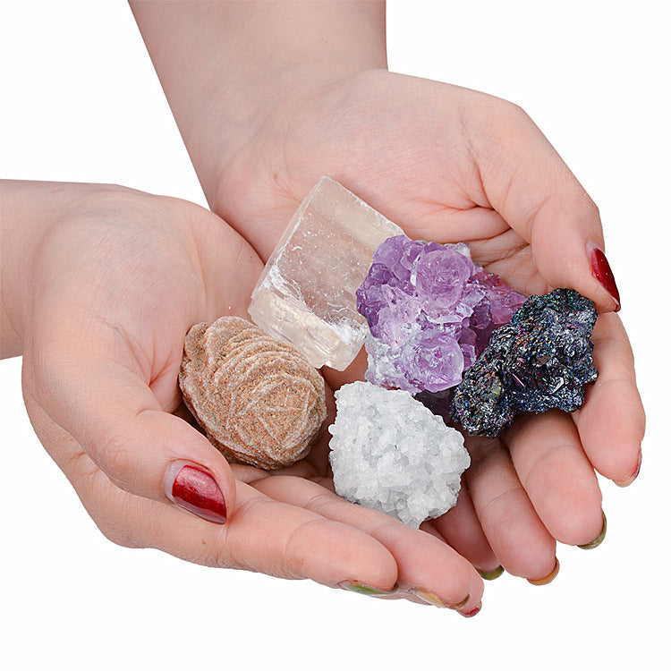 Crystal mineral rock collection set