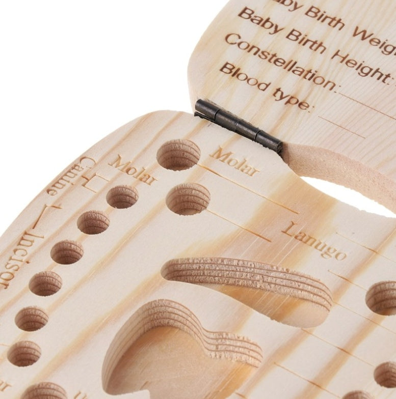 Wooden box for baby tooth