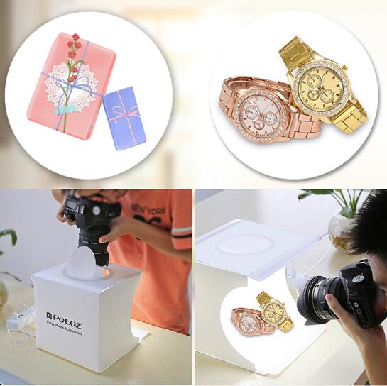 Portable photo studio box 2 LED panels