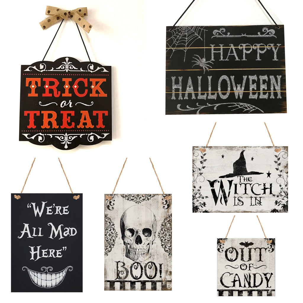 Halloween wooden hanging board
