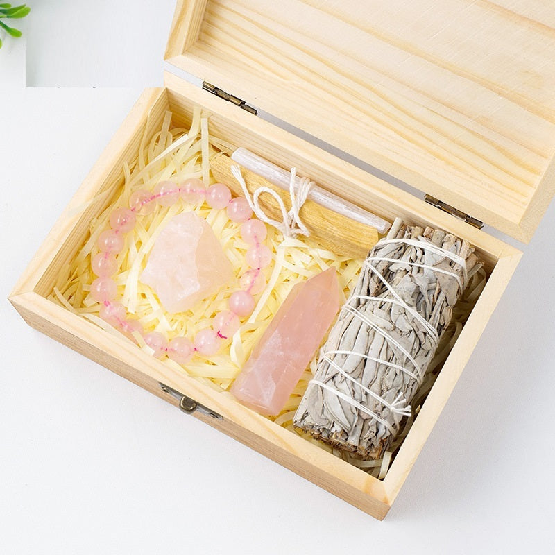 Mineral crystal set with gift box