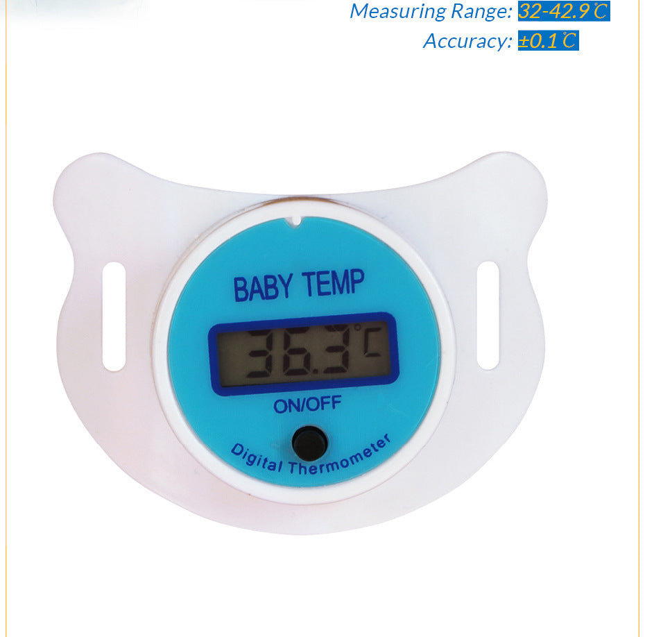 Baby pacifier with digital thermometer