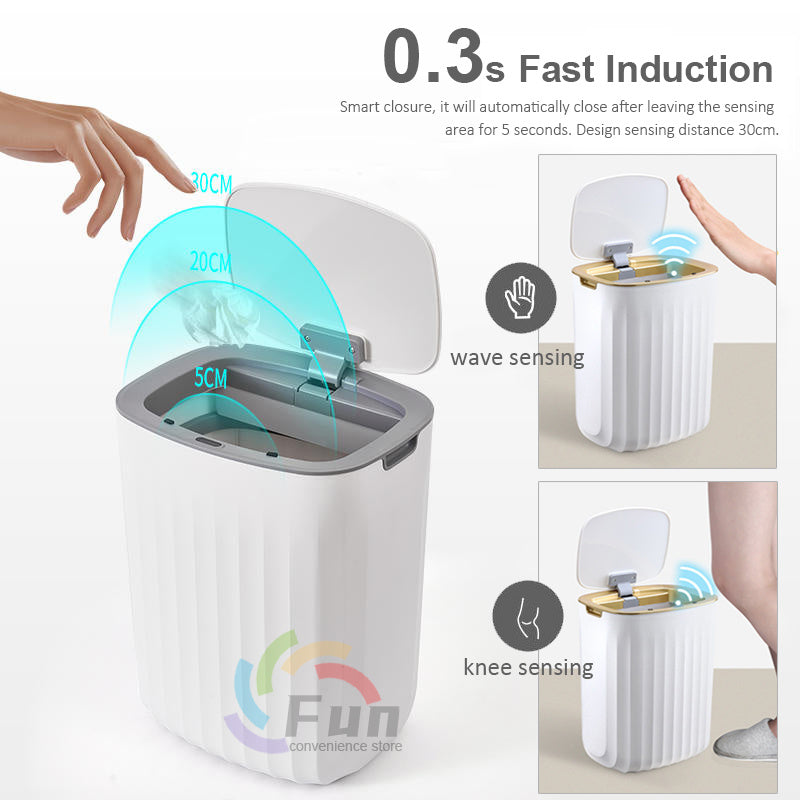 Trash can with sensor