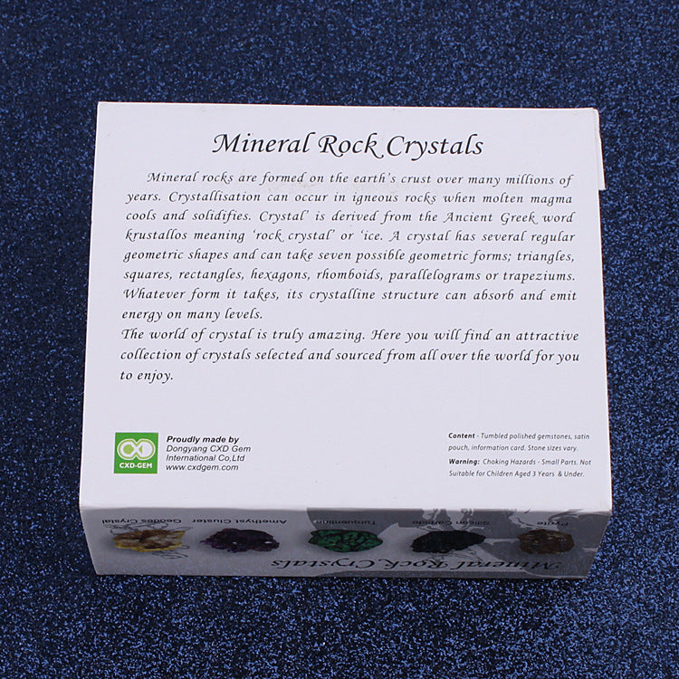 Crystal mineral rock collection set