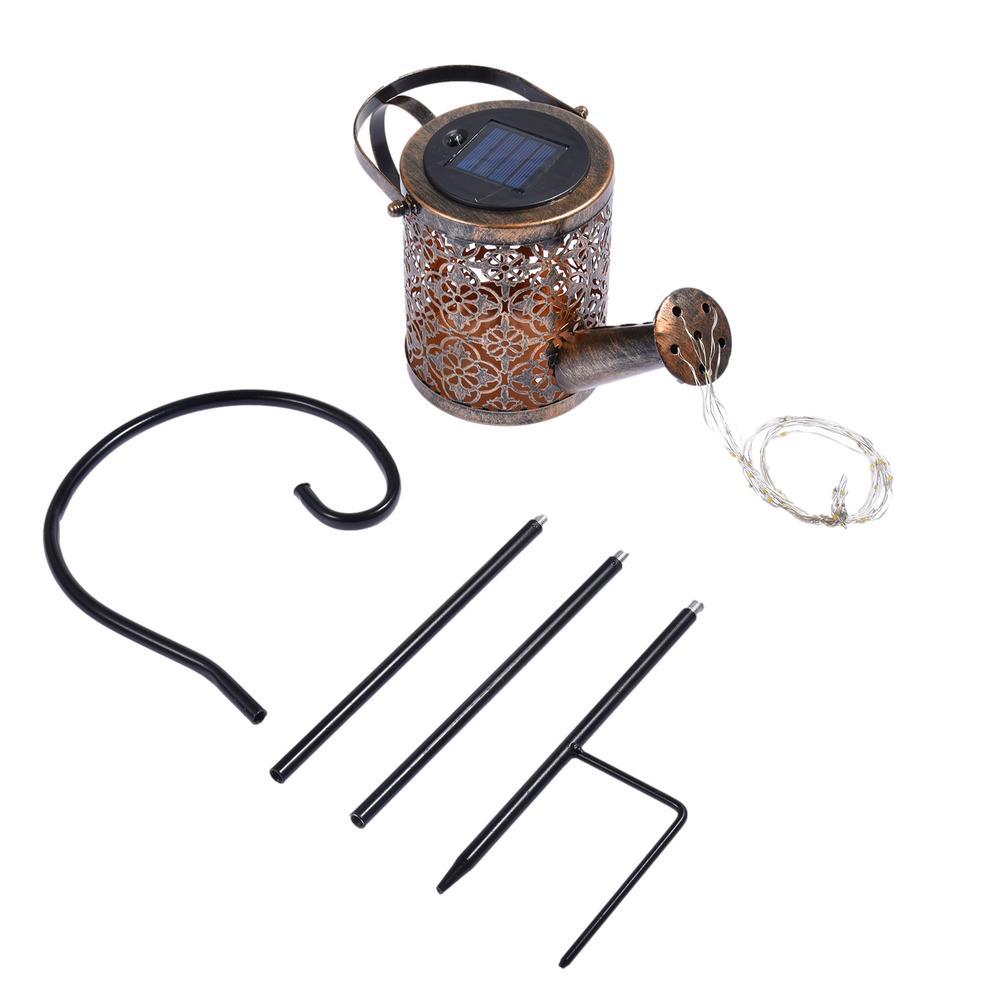 Solar outdoor light watering can