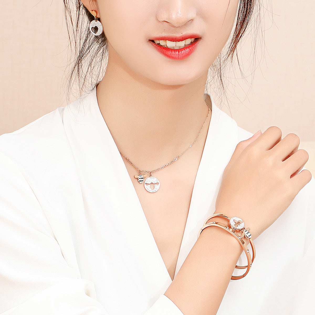 Valentines day gift set rose jewelry