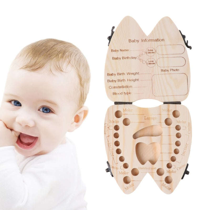 Wooden box for baby tooth