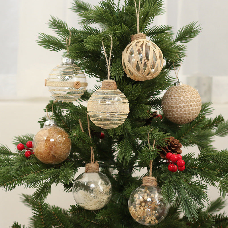 Christmas tree balls Transparent with twine