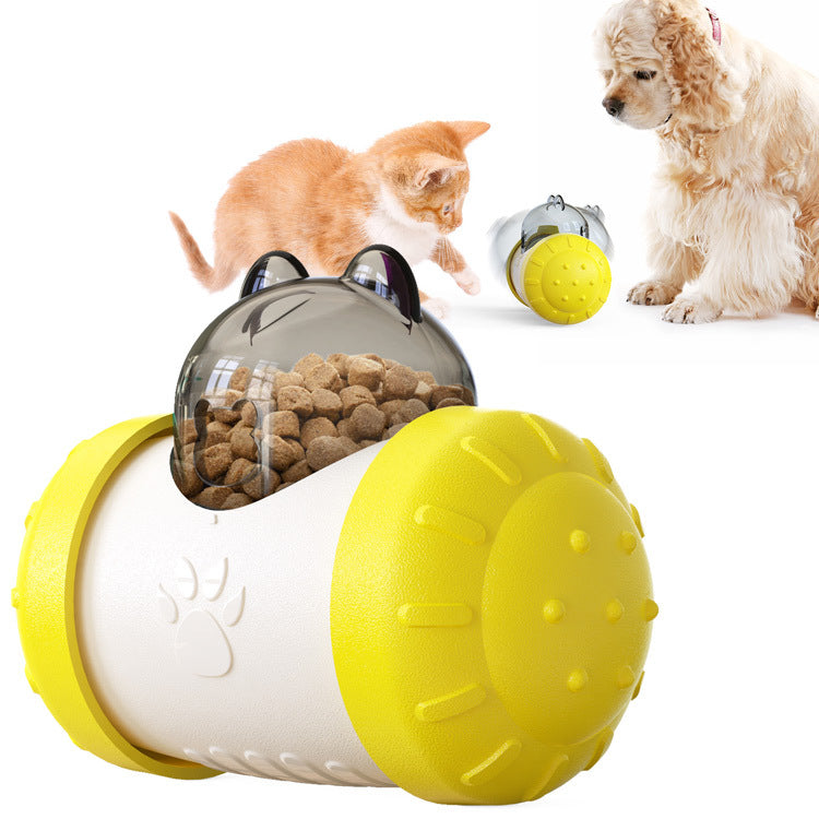Treat leaking toy with wheel for pets