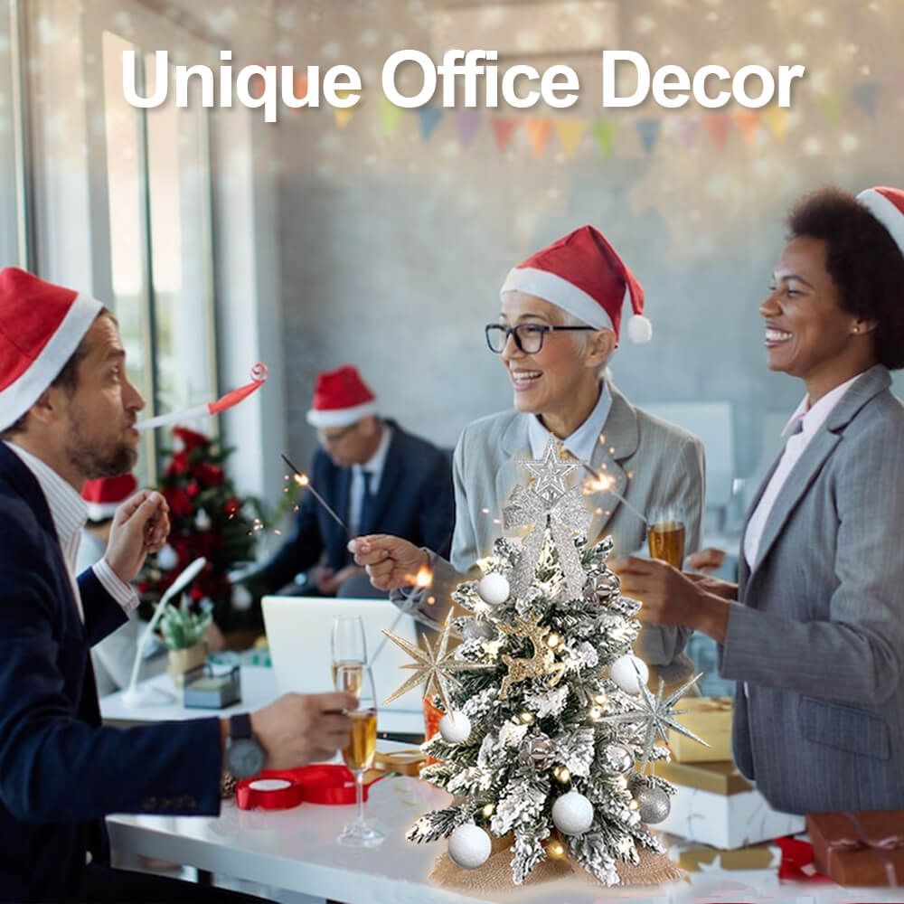 Tabletop christmas tree with light