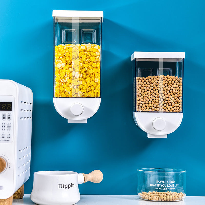 Food storage dispenser with easy press