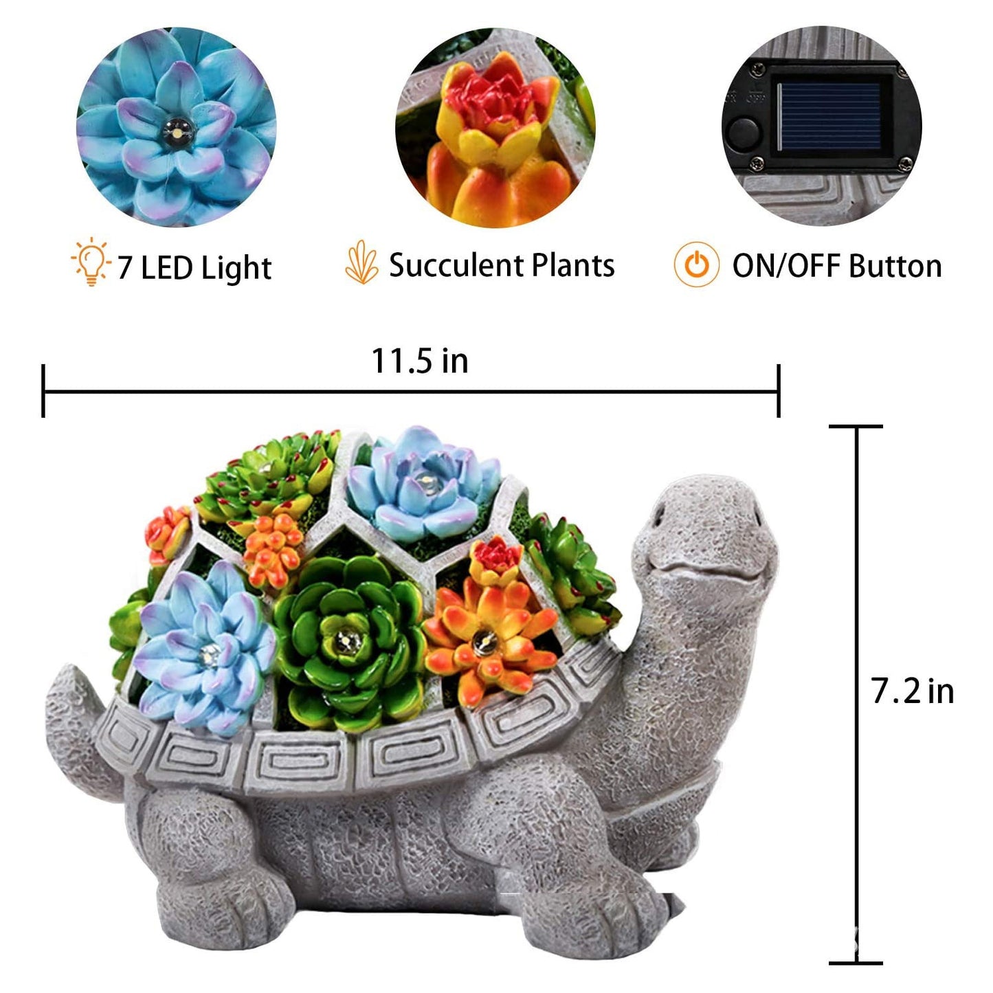 Solar ornaments turtle with flowers