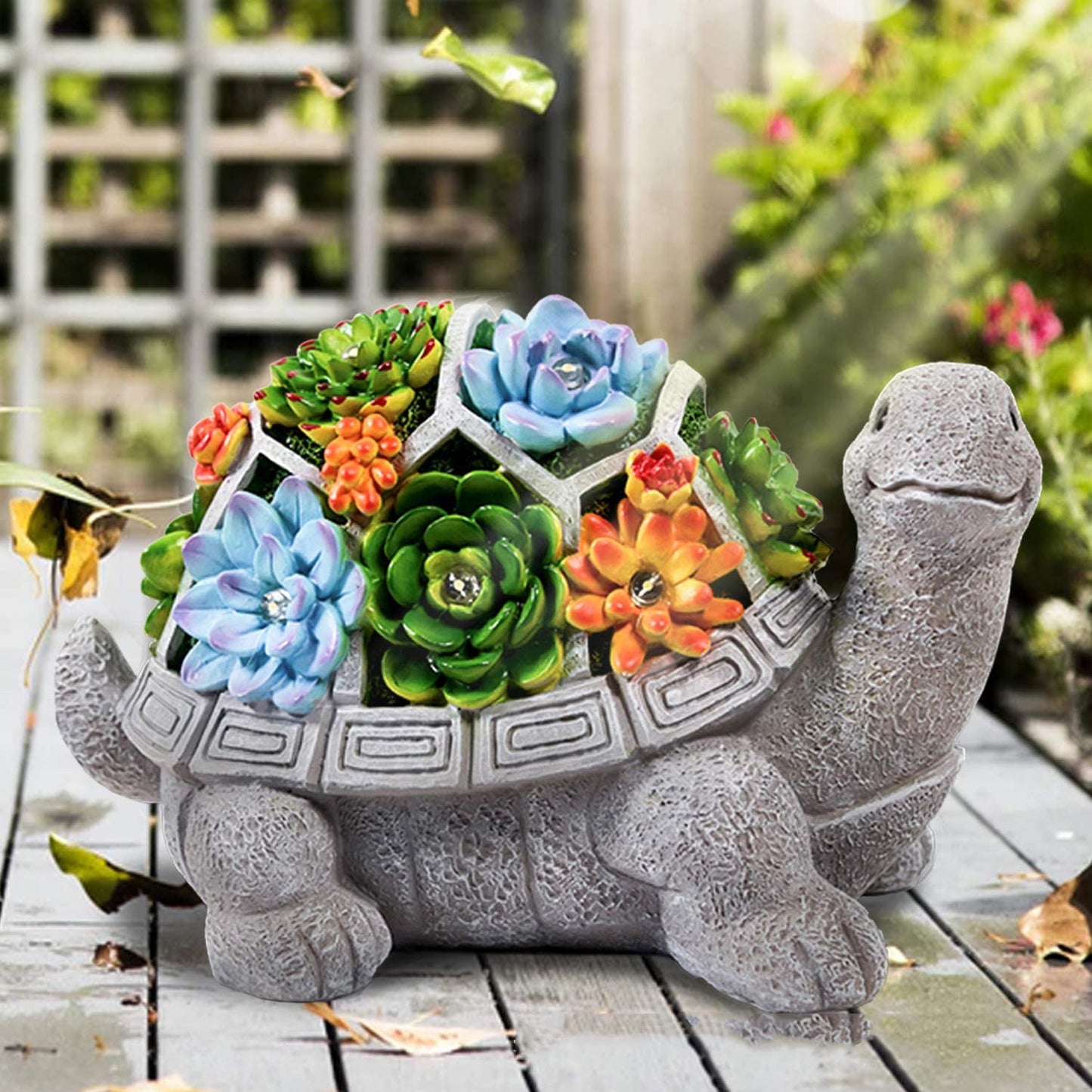 Solar ornaments turtle with flowers