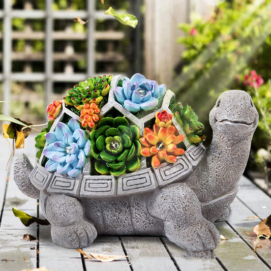 Solar ornaments turtle with flowers