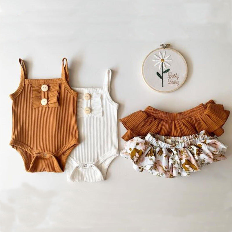 Baby girl summer romper set