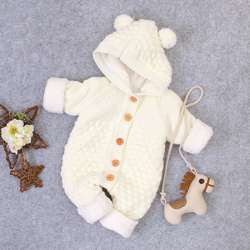 Baby warm knitted jumpsuit